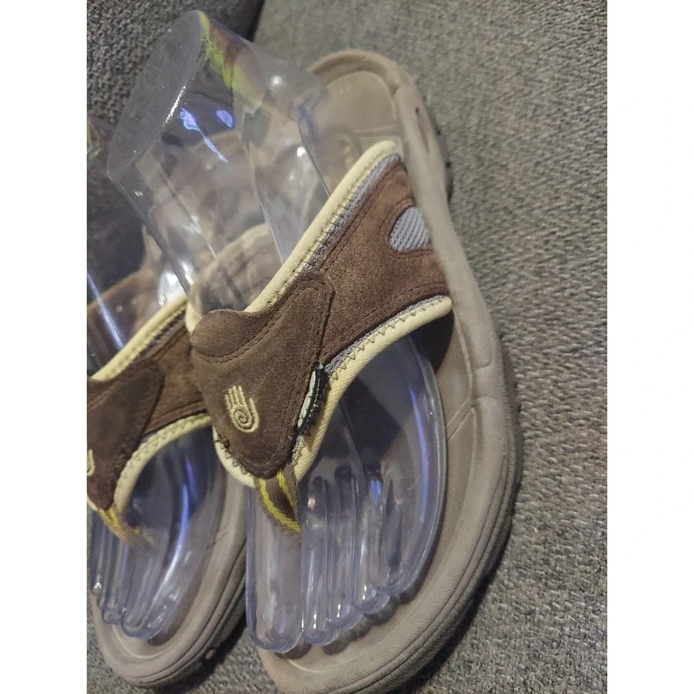 Teva Mens 8 Suede Thong Flip Flops Sandals Outdoor Toe Post Leather Brown Pool
